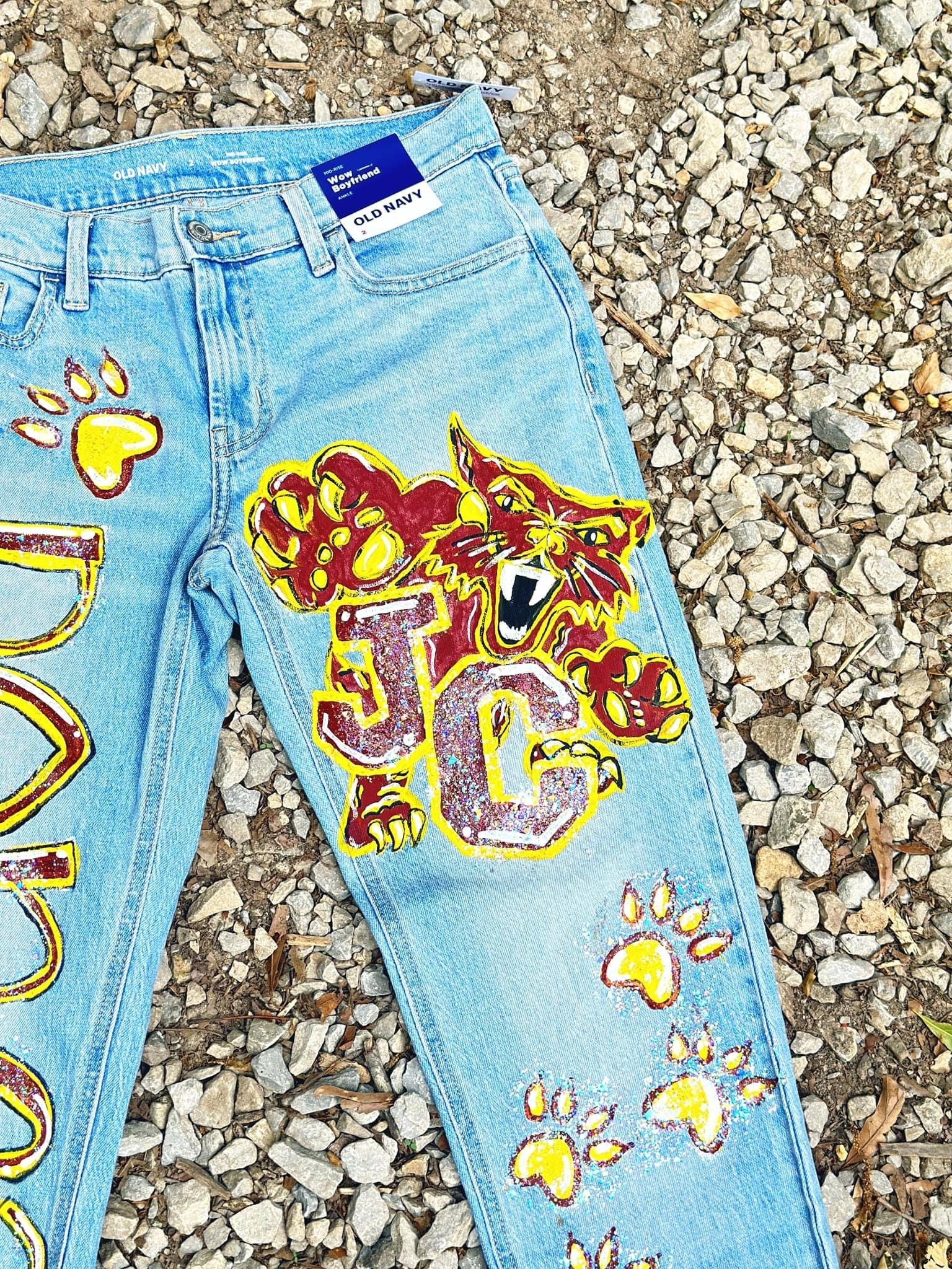 hard crush remake painted jeans